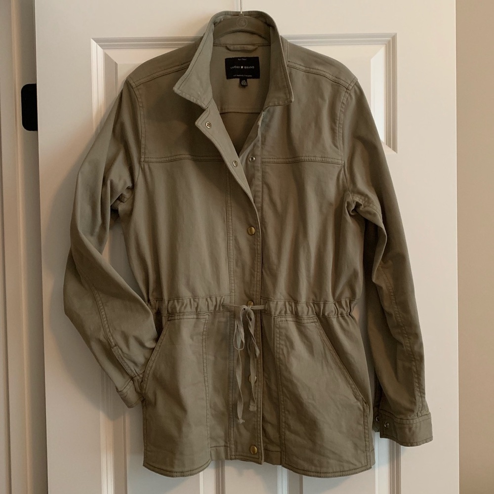 Lucky Brand Utility Cotton Jacket Olive Green L
